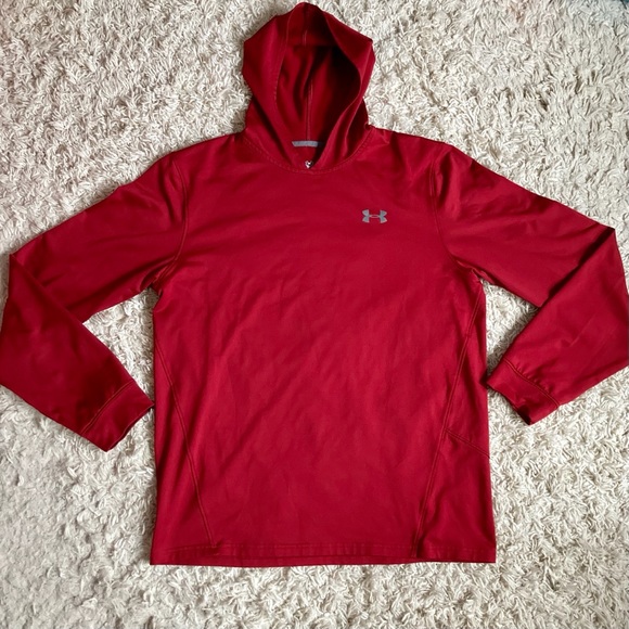 Under Armour Other - Under Armour Red Cold Gear Hoodie Pullover